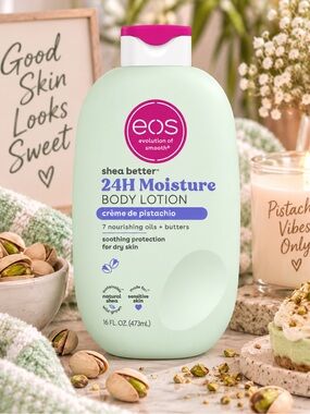 eos 24H Moisture Body Lotion - Mint Green with Pink Cap